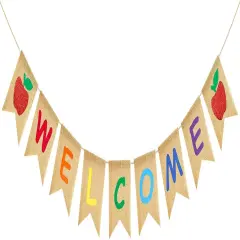 Back to School Burlap Banner (Multicolor)