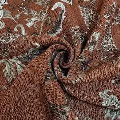 1 Yard Rust Orange Rayon Crinkle Crepon Fabric Apparel Textile 50/52 Inches Wide