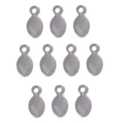 JewelrySupply Beaver Tail 10x4mm Silver Color (10-Pcs)