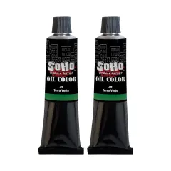 SoHo Urban Artist Oil Paint - 2 Pack, Terre Verte 2 Pack - 170 ml Tube - Best Valued Oil Colors for Painting with Excellent Pigment Load