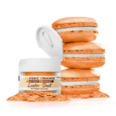Bakell - Classic Orange Luster Dust (4g, 1x Jar) Edible Vegan Dust & Paint for Baking, Desserts and Beverages