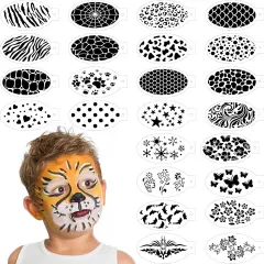 24 Pieces Face Paint Stencils(Vivid Style)