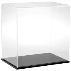 Plymor Clear Acrylic Display Case, 12" W x 8" D x 12" H Black