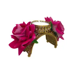 Tealight Candle Holder Festival of Light Decorative T-light Holder for Diwali Christmas Hanukkah Thanksgiving Gift Rose Candle Holder for Centerpiece Dining Table Home Decor - Return Gift
