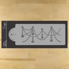 Tassel Swag Cake Stencil Side | C766 by Designer Stencils | Cake Decorating Tools |