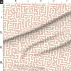 Various Fabrics by the Yard or Fat Quarter Blush Pink Maze Abstract Geometric And Cream Weathered Look Boho Baby Nursery Custom Printed Fabric by Spoonflower