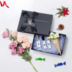 Black Nested Gift Boxes With Lids, Assorted Sizes (Set of 4 With Ribbon Bows and Label) Black Gift Boxes for Present, Luxury Gift Boxes for Anniversaries, Birthdays, Weddings,Valentines, Graduation, Etc.