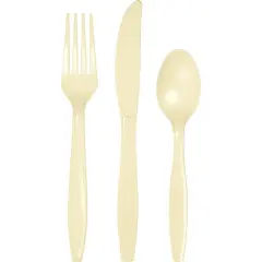 288 pc Bulk Ivory Assorted Plastic Cutlery