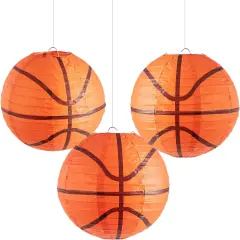 3 PCS 8'' Basketball Party Decorations Basketball Lanterns Basketball Paper Lanterns Basketball Hanging Lanterns Creative Football Party Decorations