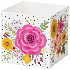 Pack/6: Wildflower Garden Square Party Favor Box - 3-3/4 x 3-3/4 x 3-3/4"