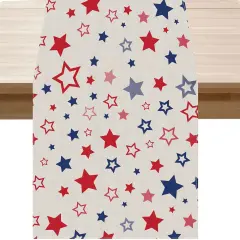 Memorial Day Independence Day 4th of July Table Runner Stars Patriotic America Table Decoration Home Kitchen Dining Indoor Holiday Farmhouse Decor