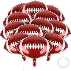 12 Pieces 18 inches Football Balloons Football Themed Party Decorations Foil Mylar Rugby Ball Balloons for Birthday Sports Graduation Party