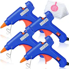Mini Hot Glue Gun with Glue Sticks for Class Projects Small Hot Melt Gun for Kids Low Temp Glue Gun with Rubber Protector Craft Glue Gun for DIY Arts, Sealing, Home Repairs, 20 W (4 Pieces)