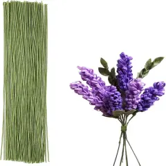 Floral Wire 50pcs 18 Gauge Flower Stems Green Fake Floral Stems Wire for Flower Arrangement Florist DIY Bouquet (Light Green, 50 Pcs)