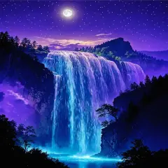 Paint by Numbers Kit for Adults, Starry Waterfall Paint by Number Kits for Beginner Acrylic On Canvas Forest Oil Painting Kit Adults' Paint-by-Number Kits for Gift Home Wall Decor 16x20 Inch