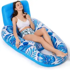 Summer Inflatable Pool Float Adult - Pool Floaties Lounger Floats Raft Floating Chair Water Floaties for Swimming Pool Lake Lounge Float with Cup Holders Beach Pool Party Toys