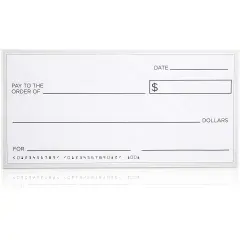 Giant Oversized Fabric Check with Marker for Presentations, Awards, Prizes, Fundraisers, Endowment Donations (60 x 30 In) Blue