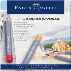 Goldfaber Aqua Watercolor Pencils - Tin of 12 Colors, Pre-Sharpened Water Colored Pencils
