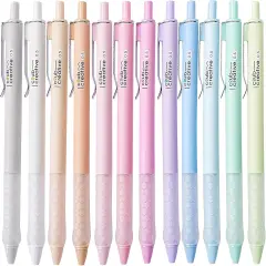 Gel Pens, 0.5mm Fine Point Smooth Writing Pens, 12 Count Set with Blue Gel Ink, Pastel & Assorted Color Body, Functional & Pretty Pens for Office, School, Journaling, Writing