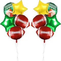 Football Balloons for Football Theme Party Decorations, Large Foil Mylar Football Green Balloon Decor for Boys Kids Men Rubby Balloon Decor Party Supplies
