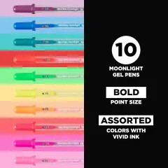 Gelly Roll Moonlight 10 Gel Pens - Bold Point Ink Pen for Journaling, Art, or Drawing - Assorted Bright Ink - Bold Line - 10 Pack