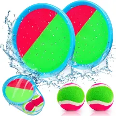 Summer Toss and Catch Ball Set Kids Toys Outdoor Beach Pool Toys Ball Catch Sets Classic Outdoor Beach Games
