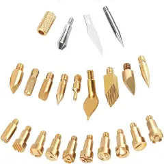 23Pcs Pyrography Wood Burning Tips, Wood Burning Tool Kits Carving Iron Tip for Embossing/Adults/Beginners/Birthday/Wedding Anniversary/Halloween/Christmas DIY