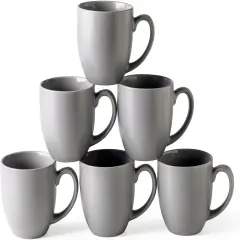 Coffee Mugs Set of 6, Ceramic coffee mugs with large handle for Men Women