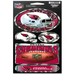 NFL Arizona Cardinals Prismatic Stickers, Team Color, One Size