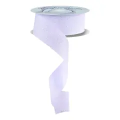 1.5" Glitter on Fabric Ribbon: Iridescent White (25 Yards)