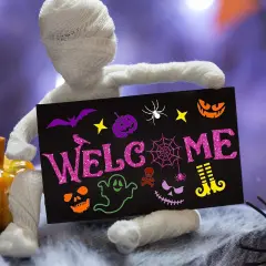 19Pc Happy Halloween Stencils for Painting on Wood(Halloween Style)