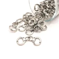Silver Handcuff Partners in Crime Charms, 17x12mm