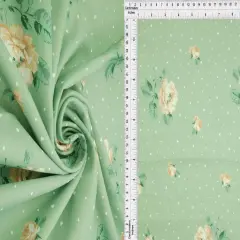 1 Yard Floral Geo Digital CEY Print Sublimation Fabric Lightweight Polyester 58/59 Inches Wide SAGE