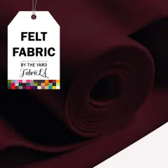 FabricLA Acrylic Felt Fabric - 72" Inch Wide 1.6mm Thick Felt by The Yard - Use Soft Felt Sheets for Sewing, Cushion, and Padding, DIY Arts & Crafts (5 Yards, Burgundy)