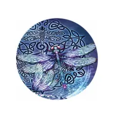 Dragon Fly with Celtic Runes Ceramic Car Coaster Set for Women Man 2.56" (2 Pack)