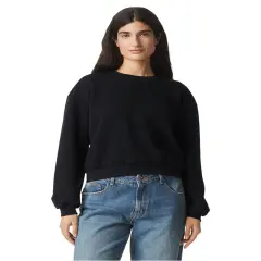 American Apparel&reg; Ladies ReFlex Fleece Crewneck Sweatshirt BLACK