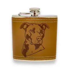 6oz Pit bull Leather Flask