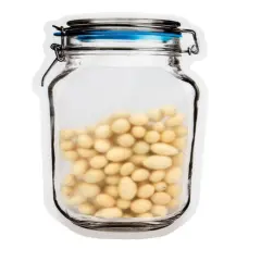 Clamp Lid Jar Shaped Pouch 5 7/8" x 2 5/8" x 9 9/16" 25 pack JARLG