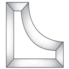 4" x 1-1/2" Clear Glass Border Bevel Cluster BC444