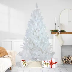 Northlight Pre-Lit White Alaskan Pine Artificial Christmas Tree - 7.5' - Warm White LED Lights