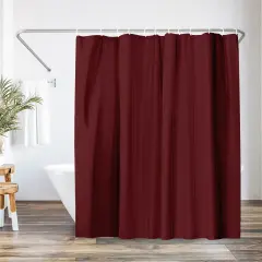 Americanflat 71x74 Solid Burgundy Shower Curtain - Water Resistant - Polyester Fabric