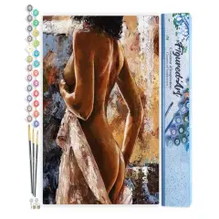Figured'Art Paint by Numbers for Adults Pretty Curves 16"x20" - Craft Art Painting DIY Kit Rolled Canvas without frame