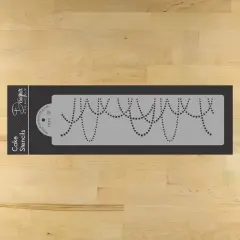 Draping Pearls Cake Stencil | C920 by Designer Stencils | Cake Decorating Tools | Baking Stencils for Royal Icing, Airbrush, Dusting Powder | Reusable Plastic Food Grade Stencil for Cakes | Easy to Use & Clean Cake Stencil