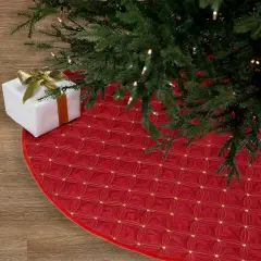 Northlight Round Quilted Christmas Tree Skirt - 72&ldquo; - Red