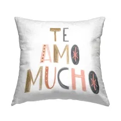 Stupell Industries Te Amo Mucho Creativo Outdoor Printed Pillow