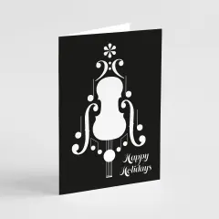 Musician Christmas Greeting Cards Boxed Set of 24 Holiday Notecards Featuring Elegant Cello Design, Perfect for Musicians, Symphony, and Orchestra Fans