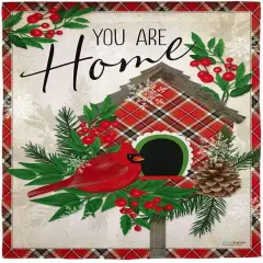 Christmas Tartan Birdhouse Flag 2 Sided Decorative Banner