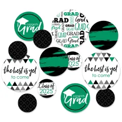Big Dot of Happiness 2025 Green Graduation Party Giant Circle Confetti - Party Decorations - Large Confetti 27 Count