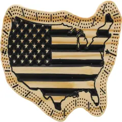 Albertville Design United States Cribbage Board - Handmade and Carved - USA Traditional Board, Makes a Great Gift
