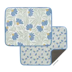 Blue Coneflower Microfiber Dish Drying Mats, Set of 2